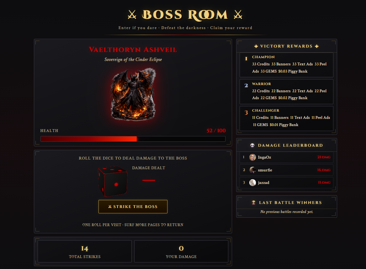 Boss Room Game Member View